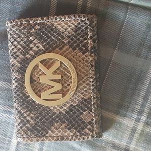 Really cute MK small beige python wallet